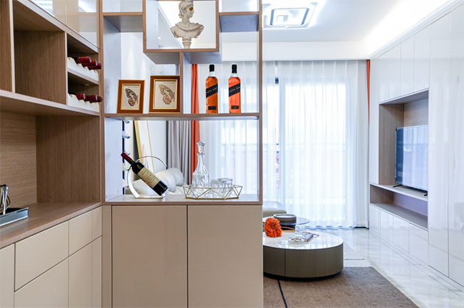 96㎡三居，巧妙延申玄關(guān)餐廳空間感，打造精致雅居